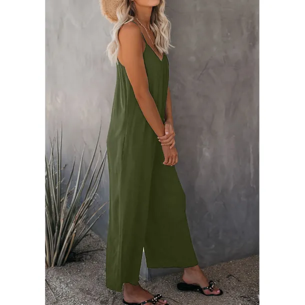 Women's Jumpsuits Casual Summer Basic Daily Wide Leg Navy Blue Overall Solid Color