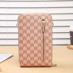 Women's Korean version of mobile phone bag with large capacity wide shoulder strap crossbody bag fashionable zipper sturdy zero wallet mobile phone bag