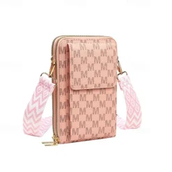 Women's Korean version of mobile phone bag with large capacity wide shoulder strap crossbody bag fashionable zipper sturdy zero wallet mobile phone bag