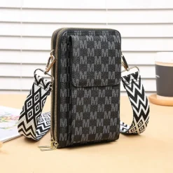 Women's Korean version of mobile phone bag with large capacity wide shoulder strap crossbody bag fashionable zipper sturdy zero wallet mobile phone bag