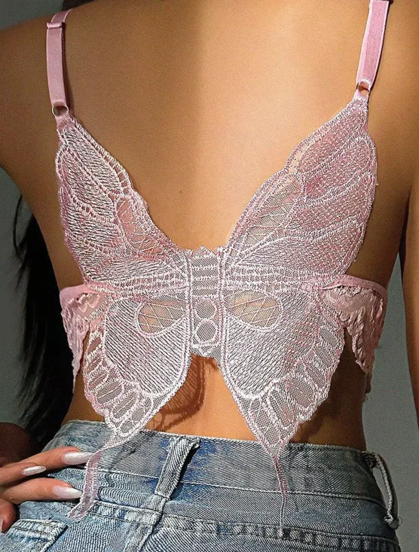 Women's Lace Backless Sexy Erotic Sexy Lingerie Sexy Bodies Nightwear - POLY Spandex Solid Colored Bra Home Outfits