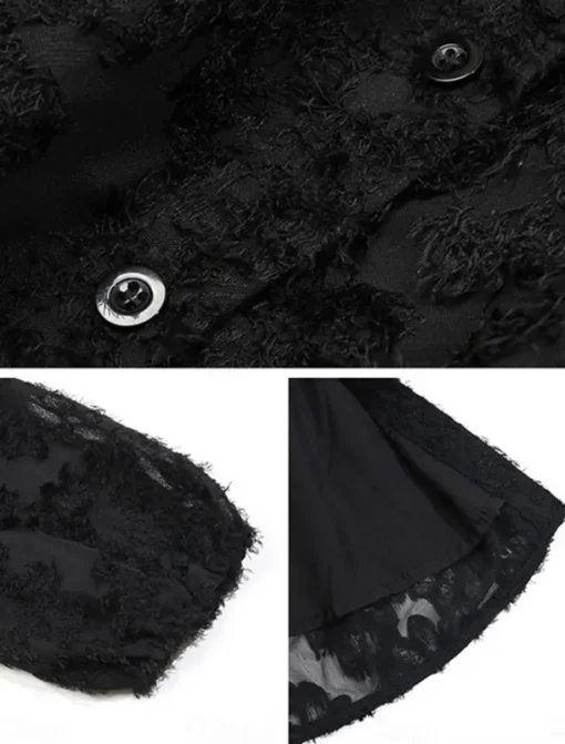 Women's Lace Dress Mini Dress Belted Formal Stand Collar Long Sleeve Black Wine Navy Blue Color