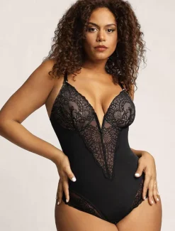 Women's Lace Shapewear Nightwear - Nylon Spandex Solid Colored Home Outfits