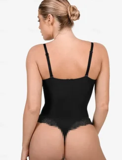 Women's Lace Shapewear Nightwear - Nylon Spandex Solid Colored Home Outfits