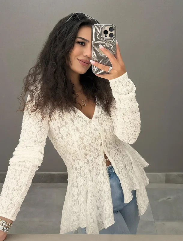 Women's Lace Shirt Elegant Bohemia Vintage Long Sleeve Plunging Neck Regular Tops Party Evening Wear Daily Holiday Lace Patchwork Black Apricot Summer Spring Fall