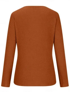 Women's Lace Splicing Top Solid Color Stylish Casual Long Sleeve Crew Neck Regular Tops Daily Lace Patchwork Pink Wine Blue Fuchsia Orange Summer Spring Fall