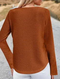 Women's Lace Splicing Top Solid Color Stylish Casual Long Sleeve Crew Neck Regular Tops Daily Lace Patchwork Pink Wine Blue Fuchsia Orange Summer Spring Fall