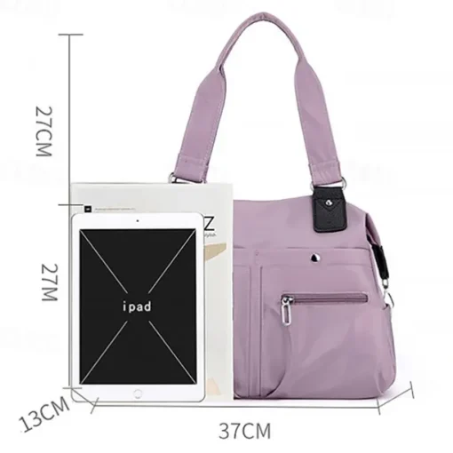 Women's Large Capacity Waterproof Nylon Shoulder Bag – Stylish Multi-Pocket Tote Handbag for Travel, Work & Daily Use
