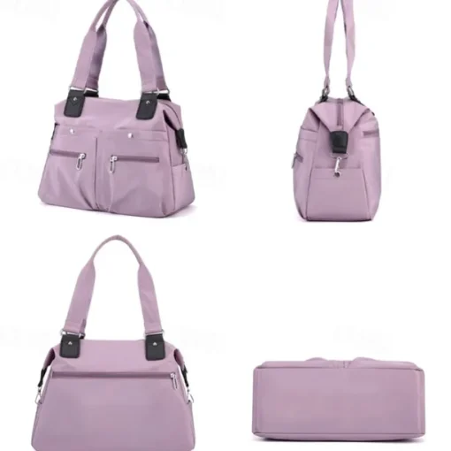Women's Large Capacity Waterproof Nylon Shoulder Bag – Stylish Multi-Pocket Tote Handbag for Travel, Work & Daily Use