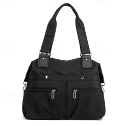 Women's Large Capacity Waterproof Nylon Shoulder Bag – Stylish Multi-Pocket Tote Handbag for Travel, Work & Daily Use