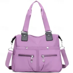 Women's Large Capacity Waterproof Nylon Shoulder Bag – Stylish Multi-Pocket Tote Handbag for Travel, Work & Daily Use