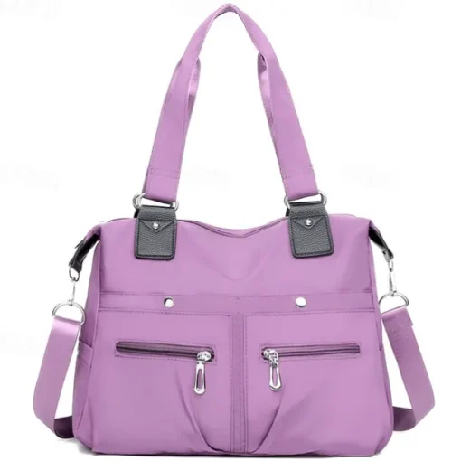 Women's Large Capacity Waterproof Nylon Shoulder Bag – Stylish Multi-Pocket Tote Handbag for Travel, Work & Daily Use