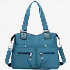 Women's Large Capacity Waterproof Nylon Shoulder Bag – Stylish Multi-Pocket Tote Handbag for Travel, Work & Daily Use
