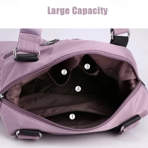 Women's Large Capacity Waterproof Nylon Shoulder Bag – Stylish Multi-Pocket Tote Handbag for Travel, Work & Daily Use
