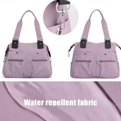 Women's Large Capacity Waterproof Nylon Shoulder Bag – Stylish Multi-Pocket Tote Handbag for Travel, Work & Daily Use