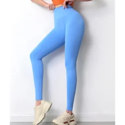 Women's Leggings Butt Lift High Waist Yoga Pants Tiktok Scrunch Tights Tummy Control Quick Dry Nylon Spandex Yoga Fitness Running Gym Workout Activewear Black Yellow Blue Sports High Elasticity