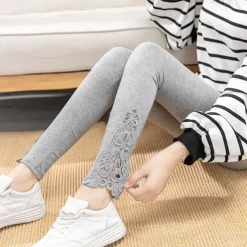 Women's Leggings Capri shorts Black White Grey Fashion Casual Daily Lace Comfort Solid Colored L XL 2XL 3XL 4XL
