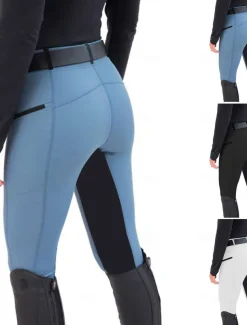 Women's Leggings Fashion Athletic Full Length High Waist Plain Comfy Soft Comfortable High Elasticity Outdoor Vacation Street Navy Black White Sky Blue Summer Spring Slim Fit