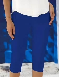 Women's Leggings Vacation Fashion Streetwear Calf-Length High Waist Solid Color Printing Thermal Warm Breathable Soft Stretchy Outdoor Vacation Street Robin's Egg Blue Black White Fuchsia Summer