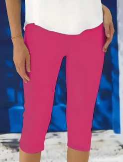 Women's Leggings Vacation Fashion Streetwear Calf-Length High Waist Solid Color Printing Thermal Warm Breathable Soft Stretchy Outdoor Vacation Street Robin's Egg Blue Black White Fuchsia Summer