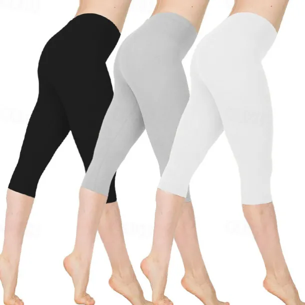 Women's Leggings Yoga Pants Tummy Control Butt Lift High Waist Yoga Fitness Gym Workout Capri Leggings Bottoms Dark Grey Black White Sports Activewear High Elasticity Skinny