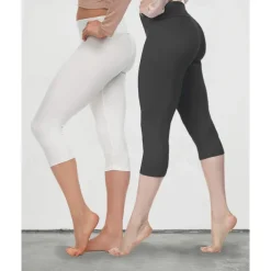 Women's Leggings Yoga Pants Tummy Control Butt Lift High Waist Yoga Fitness Gym Workout Capri Leggings Bottoms Dark Grey Black White Sports Activewear High Elasticity Skinny