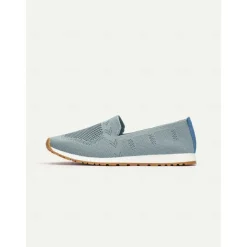Women's Light Blue Knit Slip-On Sneakers with Breathable Design for Walking and Casual Wear