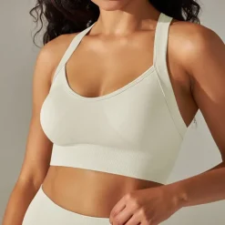 Women's Light Support Sports Bra Running Bra Open Back Cross Back Bra Top Padded Fitness Leisure Sports Running Breathable Lightweight Soft Black White Dark Gray Solid Colored