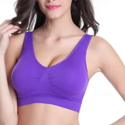 Women's Light Support Sports Bra Running Bra Open Back Bra Top Padded Fitness Leisure Sports Running Breathable Lightweight Soft Dark Pink Watermelon Red Black Solid Colored