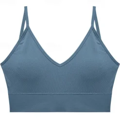 Women's Light Support Sports Bra Running Bra Open Back Bra Top Padded Fitness Leisure Sports Running Breathable Lightweight Soft Black White Blue Solid Colored