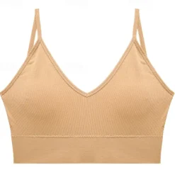 Women's Light Support Sports Bra Running Bra Open Back Bra Top Padded Fitness Leisure Sports Running Breathable Lightweight Soft Black White Blue Solid Colored