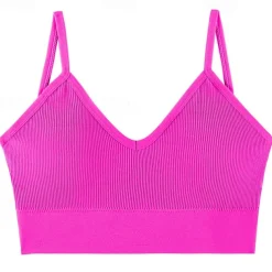 Women's Light Support Sports Bra Running Bra Open Back Bra Top Padded Fitness Leisure Sports Running Breathable Lightweight Soft Black White Blue Solid Colored