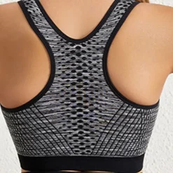 Women's Light Support Sports Bra Running Bra Zipper Racerback Bra Top Padded Fitness Leisure Sports Running Breathable Lightweight Soft Blue Fuchsia Green Solid Colored