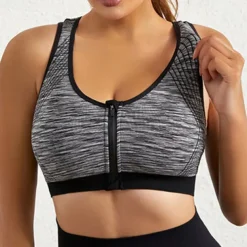 Women's Light Support Sports Bra Running Bra Zipper Racerback Bra Top Padded Fitness Leisure Sports Running Breathable Lightweight Soft Blue Fuchsia Green Solid Colored