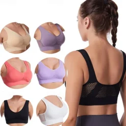 Women's Light Support Sports Bra Running Bra Open Back Bra Top Padded Fitness Leisure Sports Running Breathable Lightweight Soft Watermelon Red Black White Solid Colored