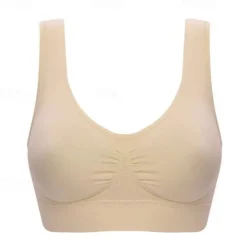 Women's Light Support Sports Bra Running Bra Open Back Bra Top No Padded Fitness Leisure Sports Running Breathable Soft Watermelon Red Black White Solid Colored