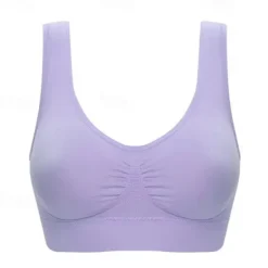 Women's Light Support Sports Bra Running Bra Open Back Bra Top No Padded Fitness Leisure Sports Running Breathable Soft Watermelon Red Black White Solid Colored