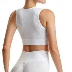 Women's Light Support Sports Bra Running Bra Wirefree Bounce Control Bra Top Padded Fitness Leisure Sports Running Breathable Lightweight Soft Aqua Blue Black White Solid Colored