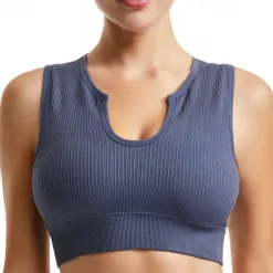 Women's Light Support Sports Bra Running Bra Wirefree Bounce Control Bra Top Padded Fitness Leisure Sports Running Breathable Lightweight Soft Aqua Blue Black White Solid Colored