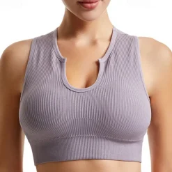 Women's Light Support Sports Bra Running Bra Wirefree Bounce Control Bra Top Padded Fitness Leisure Sports Running Breathable Lightweight Soft Aqua Blue Black White Solid Colored