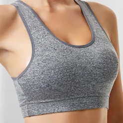 Women's Light Support Sports Bra Running Bra Removable Pad Bounce Control Bra Top Padded Fitness Leisure Sports Running Breathable Lightweight Soft Dark Pink Black White Solid Colored