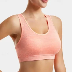 Women's Light Support Sports Bra Running Bra Removable Pad Bounce Control Bra Top Padded Fitness Leisure Sports Running Breathable Lightweight Soft Dark Pink Black White Solid Colored