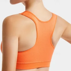 Women's Light Support Sports Bra Running Bra Removable Pad Bounce Control Bra Top Padded Fitness Leisure Sports Running Breathable Lightweight Soft Dark Pink Black White Solid Colored