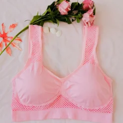 Women's Light Support Sports Bra Running Bra Open Back Bra Top Padded Fitness Leisure Sports Running Breathable Lightweight Soft Black White Pink Solid Colored