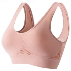 Women's Light Support Sports Bra Running Bra Open Back Bra Top No Padded Fitness Leisure Sports Running Breathable Lightweight Soft Black White Pink Solid Colored