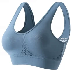 Women's Light Support Sports Bra Running Bra Open Back Bra Top No Padded Fitness Leisure Sports Running Breathable Lightweight Soft Black White Pink Solid Colored