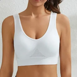 Women's Light Support Sports Bra Running Bra Open Back Bra Top No Padded Fitness Leisure Sports Running Breathable Lightweight Soft Black White Pink Solid Colored