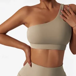 Women's Light Support Sports Bra Running Bra Open Back Bra Top Padded Fitness Leisure Sports Running Breathable Lightweight Soft Black Royal Blue Brown Solid Colored