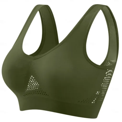 Women's Light Support Sports Bra Running Bra Open Back Bra Top No Padded Leisure Sports Jogging Running Lightweight Soft Breathable Forest Green Violet Black Solid Colored