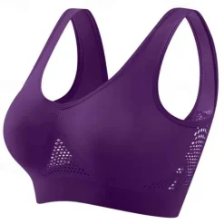 Women's Light Support Sports Bra Running Bra Open Back Bra Top No Padded Leisure Sports Jogging Running Lightweight Soft Breathable Forest Green Violet Black Solid Colored